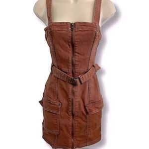 Divided Brown Denim Dress. Belted. Size XXS